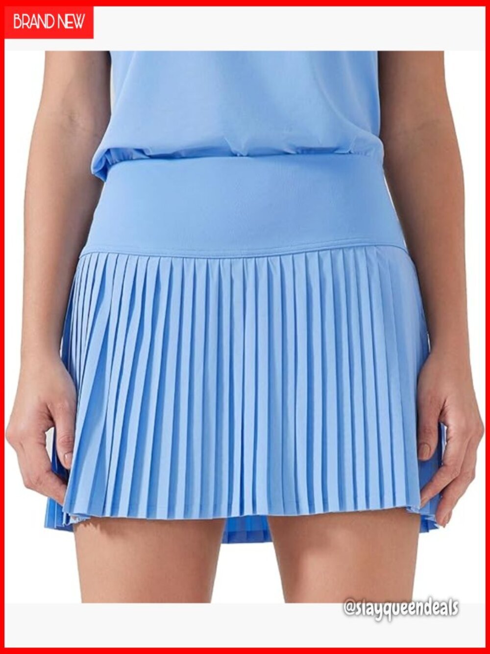 Pleated Tennis Skirt with 3" Liner Shorts, Sweat-Wicking Polyester